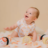 Organic Cotton Bandana Bibs 2pcs Set - Bakery Buns + Iced Tea