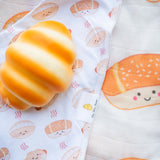 Organic Cotton Bandana Bibs 2pcs Set - Bakery Buns + Iced Tea