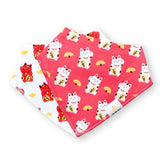 Organic Cotton Bandana Bibs 2pcs Set - Lucky Cat Duo