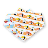 Organic Cotton Bandana Bibs 2pcs Set - Sushi + Tempura